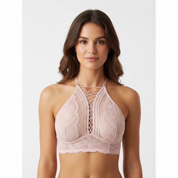 Victoria’s Secret Pink Unlined Wire Free Very Sexy Lace Bralette NEW M - Picture 1 of 5